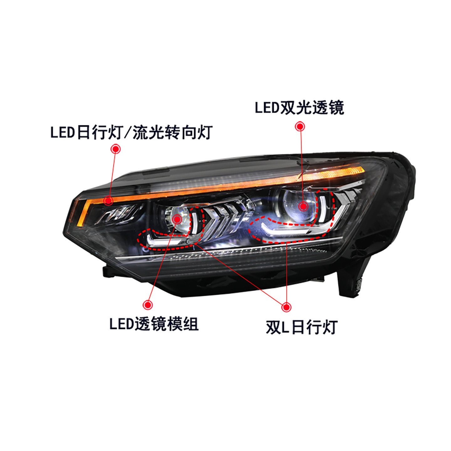 LED headlights 2019-2022 view 2