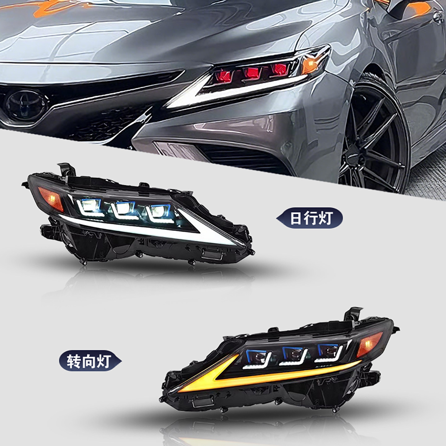 Toyota LED headlights 2018-2023 view 2